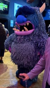 A giant blue muppet for everyone to take pix with in the lobby. Photo by Karen Salkin.